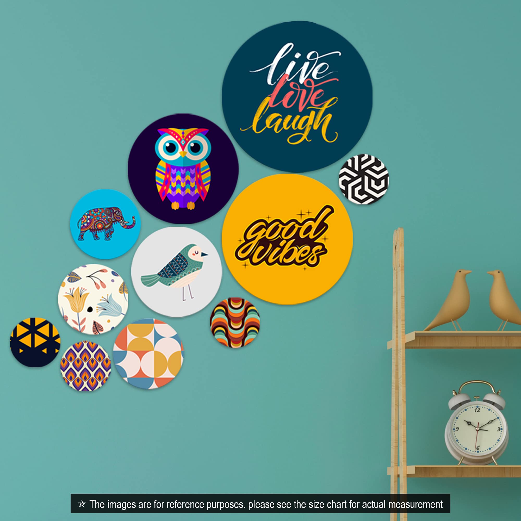 RAG28 Motivational Wooden Wall Decor (SPW2, Multicolour, Large) - Set of 11